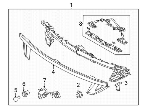 2022 Hyundai Tucson Tail Lamps HOLDER & WIRING-REAR COMBI, I/S Diagram for 92493-CW000