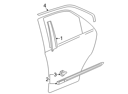 1999 Acura TL Exterior Trim - Rear Door Protector, Left Rear Door (Dark Emerald Pearl) Diagram for 75323-S0K-A01ZB