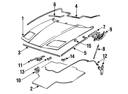 1994 BMW 850CSi Hood & Components Edge Protection Diagram for 51721970893