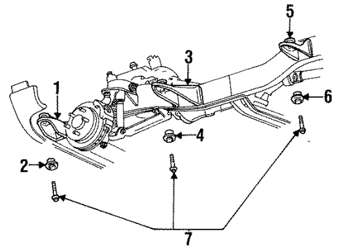 1995 Dodge Ram 2500 Frame & Components ISOLATOR-Body Hold Down Diagram for 55235140