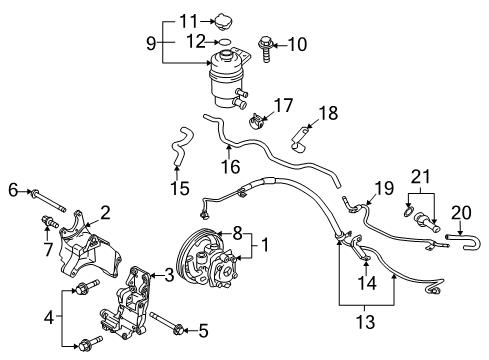 2011 Mitsubishi Lancer P/S Pump & Hoses, Steering Gear & Linkage Bolt-HEXAGON FLANGE Head Diagram for MF140227
