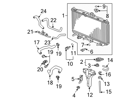 2005 Acura TSX Radiator & Components Hose, Reserve Tank Diagram for 19103-P1E-000