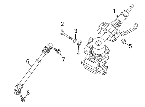 2016 Hyundai Santa Fe Sport Steering Column & Wheel, Steering Gear & Linkage Column Assembly-Upper Diagram for 56310-4Z900