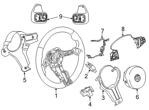 2015 BMW 550i GT Steering Column & Wheel, Steering Gear & Linkage Steering Wheel Leather Diagram for 32307851230