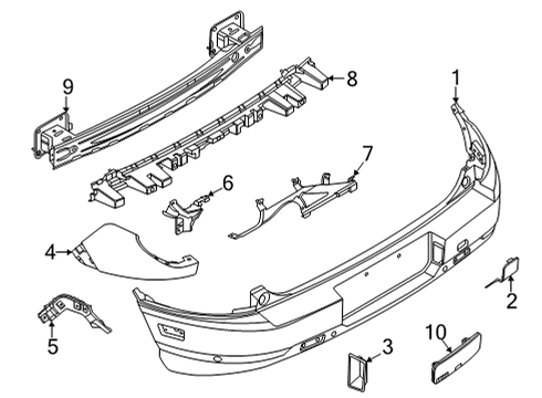 2021 Ford Bronco Sport Bumper & Components - Rear Center Bracket Nut Diagram for -W520410-S442