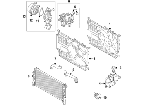 2021 Mini Cooper Cooling System, Radiator, Water Pump, Cooling Fan Fan Housing Diagram for 17428645860