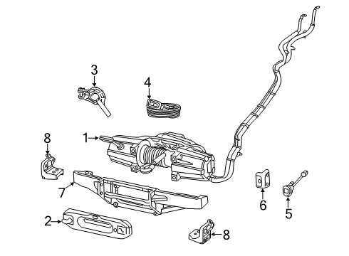 2022 Ram 2500 Electrical Components - Front Bumper Hook Kit-WINCH Diagram for 68400516AA