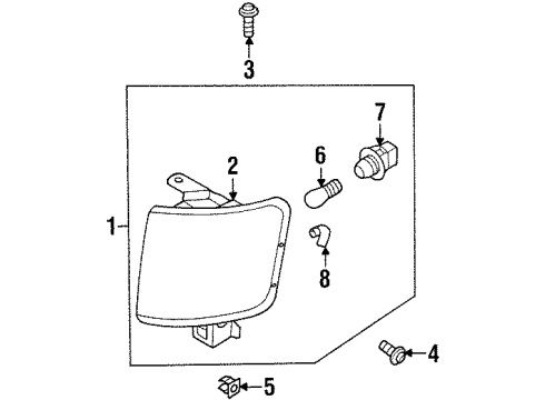 1998 Isuzu Amigo Park & Side Marker Lamps Socket Assembly, Side Combinationlight Diagram for 8-97174-902-0