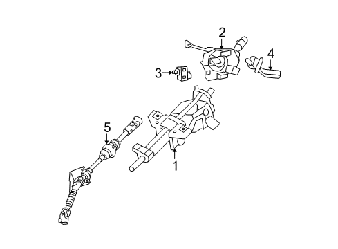 2008 Jeep Grand Cherokee Steering Column & Wheel, Steering Gear & Linkage, Shaft & Internal Components, Shroud, Switches & Levers Intermediate Shaft Diagram for 5103314AA