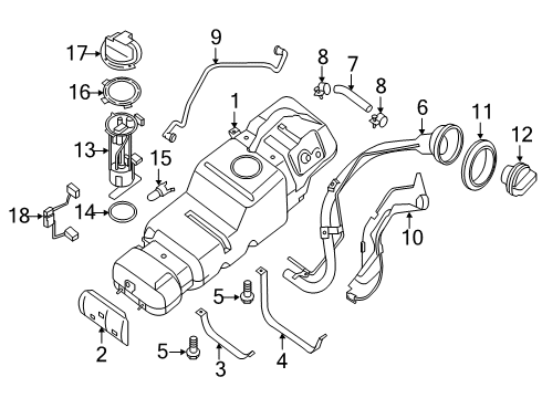 2018 Nissan NV3500 Fuel System Components Protector-Filler Tube Diagram for 17290-1PA0A