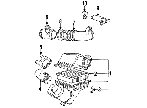1995 BMW 530i Powertrain Control Intake Manifold Diagram for 13711736630