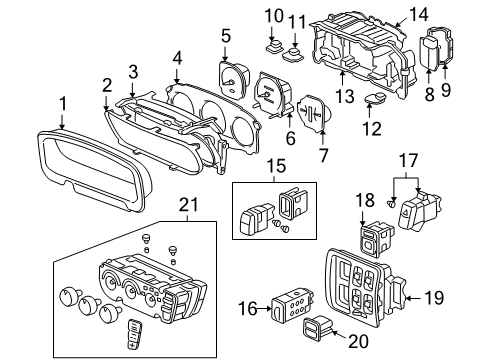 1997 Honda CR-V Mirrors Switch Assembly, Remote Control Mirror (Seagull Gray) Diagram for 35190-S04-901ZE