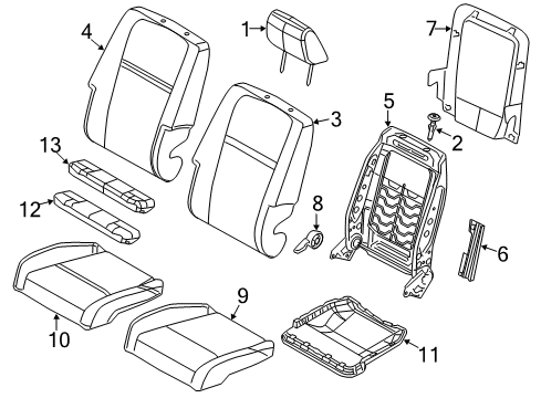2016 Dodge Journey Passenger Seat Components Frame-Front Seat Cushion Diagram for 4610165AB