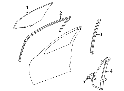 2004 Chevrolet Impala Front Door Channel Asm-Front Side Door Window Rear Diagram for 10331630