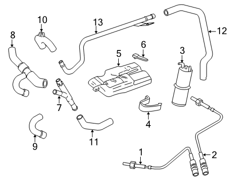 1996 BMW 740iL Powertrain Control Pipe Diagram for 11611745876