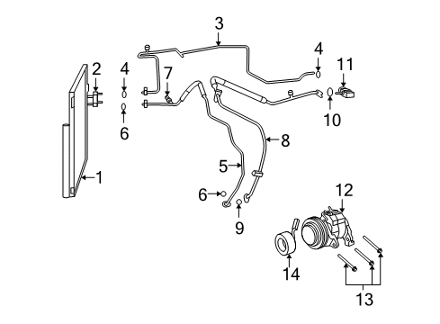 2012 Ram 3500 A/C Condenser, Compressor & Lines Line-A/C Liquid Diagram for 68092251AB