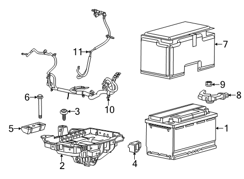 2017 Jeep Cherokee Battery Tray-Battery Diagram for 68186053AC