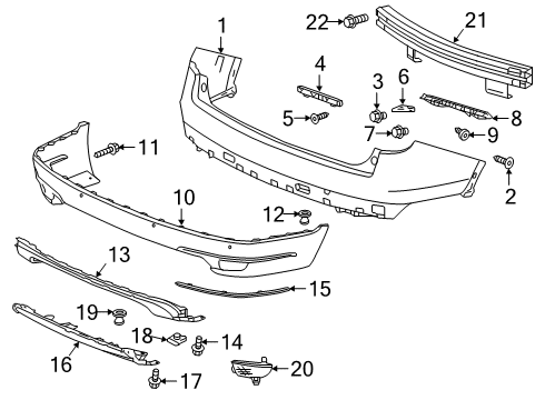 2021 Honda Pilot Bumper & Components - Rear GARNISH, RR. BUMPER FACE SKID Diagram for 71510-TG7-A60