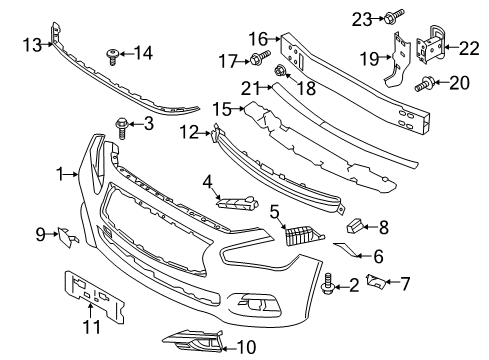2014 Infiniti Q50 Front Bumper Bracket-Licence Plate Diagram for 96210-4HB0A