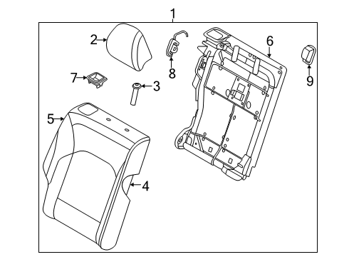 2020 Kia Soul Rear Seat Components Pad Assembly-Rear Seat B Diagram for 89450K0000