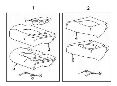 2017 Chevrolet Spark Rear Seat Components Cushion Assembly Diagram for 42474106