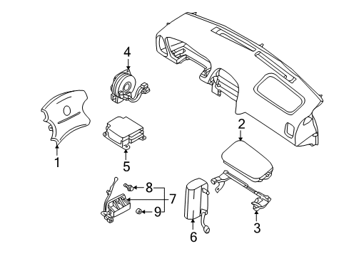 1999 Infiniti QX4 Air Bag Components Sensor-Side Air Bag, RH Diagram for 98832-2W125