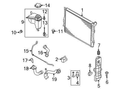 2011 BMW 335i xDrive Radiator & Components Ventilation Line Radiator Top Diagram for 17127599452