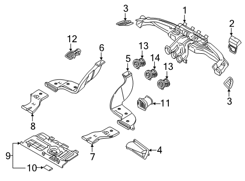 2020 Kia Stinger Ducts Duct Complete Assembly-D Diagram for 97300J5000