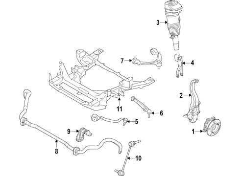 2020 BMW X5 Front Suspension, Lower Control Arm, Upper Control Arm, Ride Control, Stabilizer Bar, Suspension Components AIR SPRING STRUT, FRONT RIGH Diagram for 37106892426