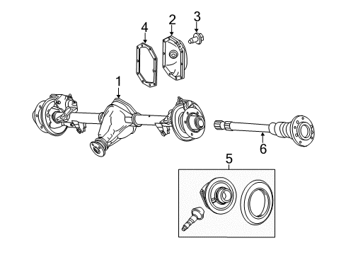 2008 Dodge Sprinter 2500 Axle & Differential - Rear Axle-Service Rear Diagram for 4862646AA