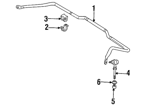 1990 Nissan Axxess Stabilizer Bar & Components - Front Bracket-STABILIZER R Diagram for 54614-30R00