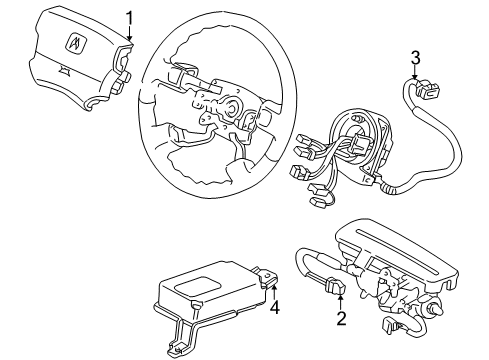 1996 Acura RL Air Bag Components Airbag Assembly, Driver (Medium Taupe) Diagram for 06770-SZ3-A90ZC