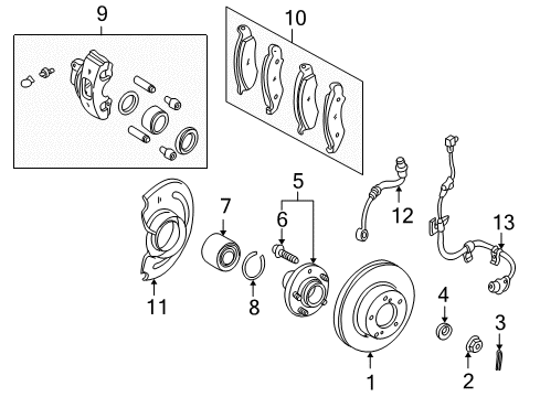 2000 Nissan Quest Anti-Lock Brakes Sensor Assembly-Anti SKID, Rear Diagram for 47901-7B000