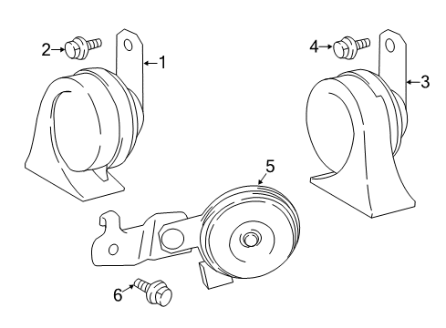 2017 Lexus ES350 Anti-Theft Components Horn Assy, Security Diagram for 86560-33040