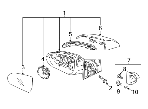 2019 Hyundai Accent Mirrors Outside Rear G/Holder Assembly Diagram for 87611H9000