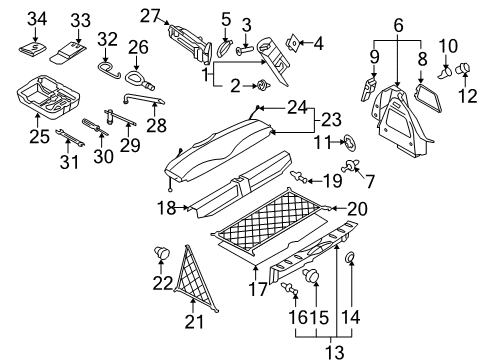 2010 Mini Cooper Interior Trim - Rear Body Clip Natur Diagram for 51437001491