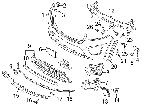 2018 Kia Sorento Front Bumper Bracket-Front Bumper Side Diagram for 86578C6000