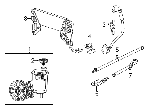 2014 Ram 2500 P/S Pump & Hoses, Steering Gear & Linkage Hose-Power Steering Return Diagram for 68031855AH