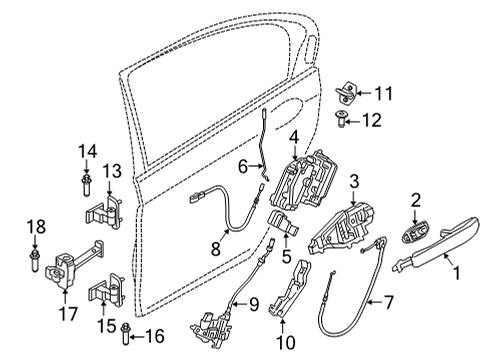 2020 BMW M8 Gran Coupe Rear Door WINDOW LIFTER WITHOUT MOTOR Diagram for 51358497038