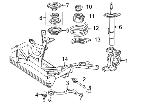 2003 BMW Z8 Front Suspension Components Right Carrier Diagram for 31216750950
