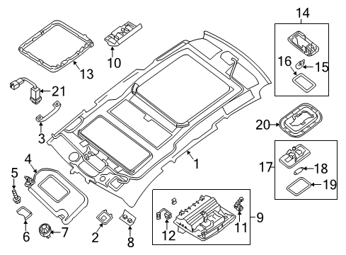 2020 Nissan Pathfinder Interior Trim - Roof Switch Assy-Data Communication Module Diagram for 253B0-1LZ0A