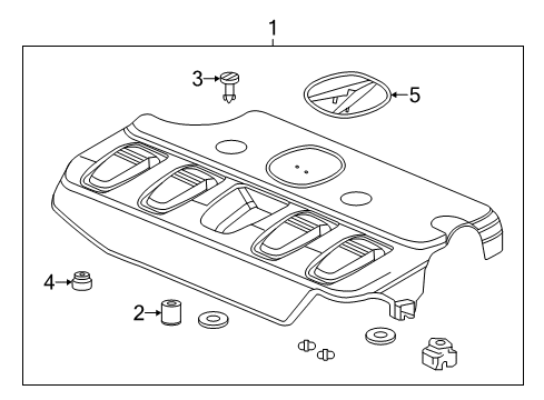 2014 Acura ILX Engine Appearance Cover Rubber, Engine Cover Mounting Diagram for 17125-RFE-000