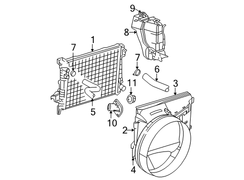 2005 Dodge Ram 3500 Radiator & Components Bottle-COOLANT Reserve & Washer Fl Diagram for 55056502AC