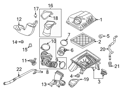 2015 Chevrolet Cruze Air Intake Upper Cover Bolt Diagram for 13384034