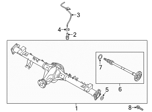 2019 Nissan Titan XD Axle & Differential - Rear BREATHER Re Axle Diagram for 38322-EZ01B