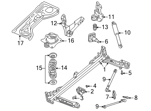 2008 Chrysler PT Cruiser Rear Suspension Rear Coil Spring Diagram for 5272883AA