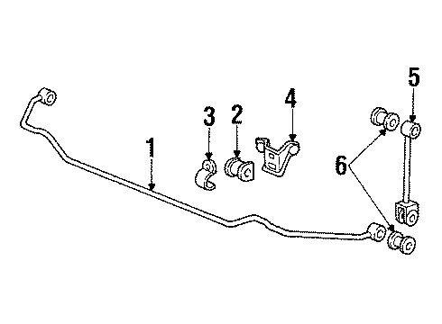 1988 Honda Accord Stabilizer Bar & Components - Rear Link, Rear Stabilizer Diagram for 52306-SE0-000