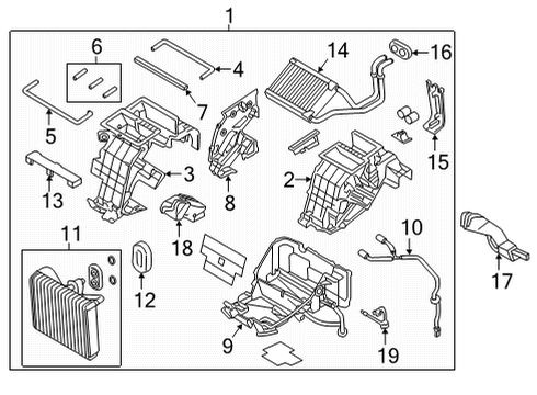 2020 Genesis G90 Auxiliary Heater & A/C Case-Heater, RH Diagram for 97135-D2000
