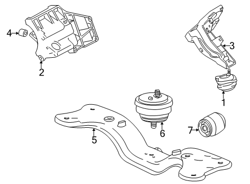 1999 BMW 540i Engine & Trans Mounting Gearbox Support Diagram for 22321093561