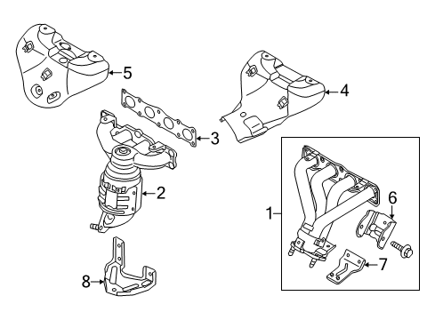2012 Kia Sportage Exhaust Manifold Stay-Exhaust Manifold Diagram for 28527-2G300